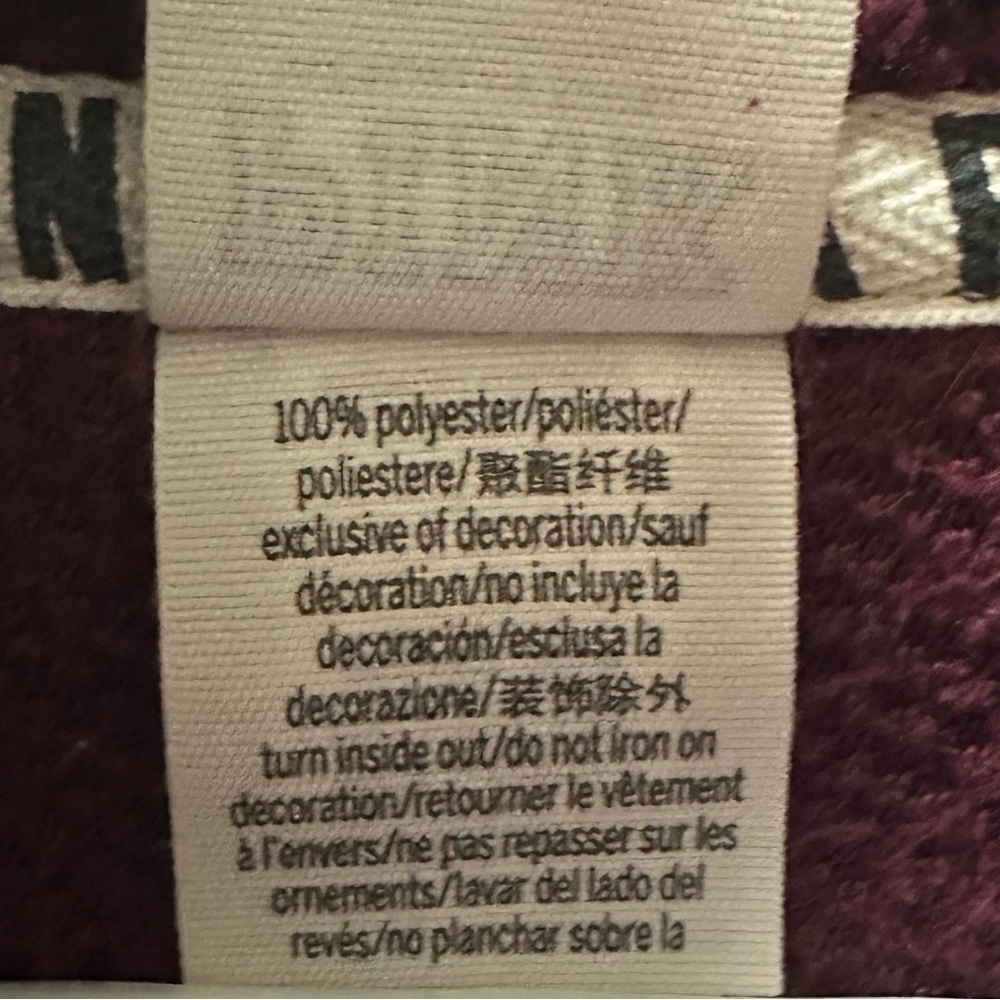 PINK Quarter Zip Sherpa Sweater Size Large in Maroon - Picture 6 of 6
